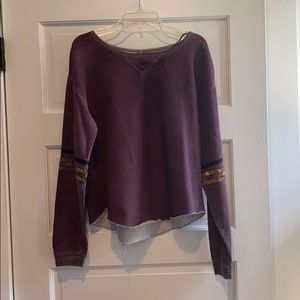 Free People Burgundy Sweater with gold details